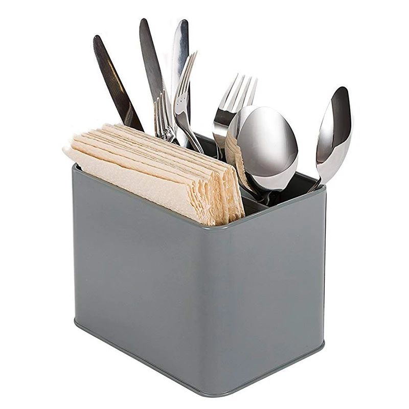 

Tableware Container Metal Cutlery Storage Box Kitchen Shelf Organizer Dinnerware Casket Holders Home Racks
