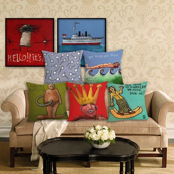 

New Home Decor Dream 2 Printed Cushion Cover Linen Pillowcase Throw Pillow Cover for Sofa 45x45 cm Sofa Cushion Case