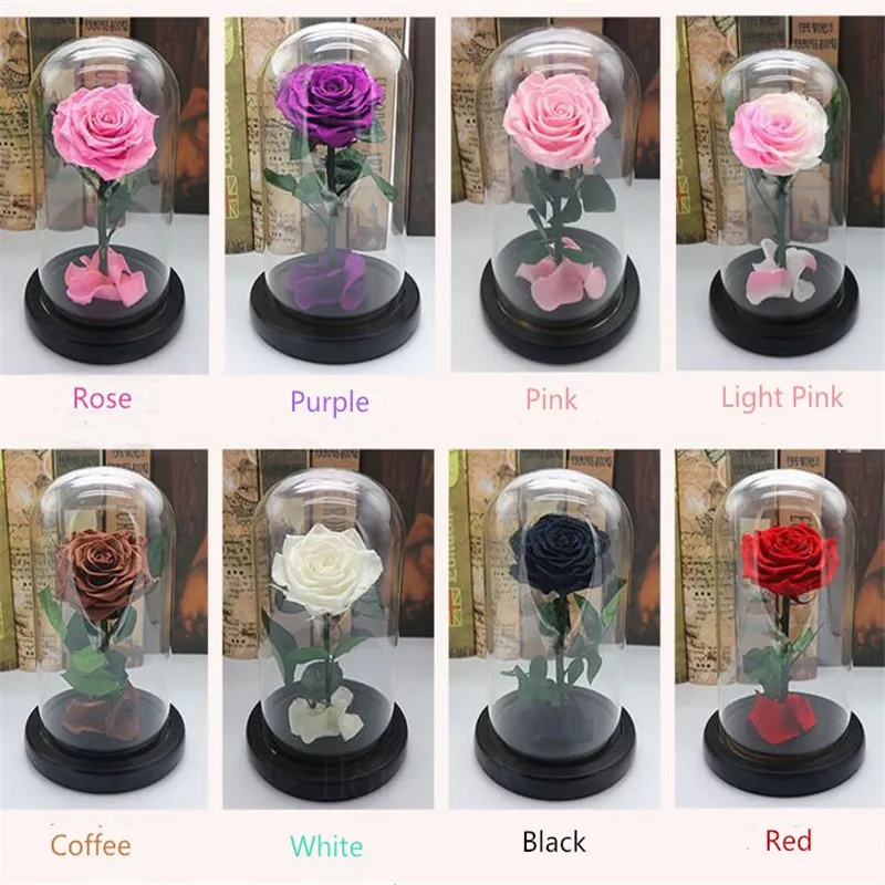 

Forever Rose Flower Festive Preserved Immortal Fresh Rose In Glass Mothers' Day Gift 10 Colors Available