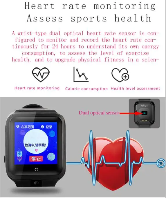 Android 6.0 Ios Smartphone Internet Watch Heartbeat Wifi 4G GPS Smart Watches with Speed Monitor Camera Wristwatch New Year Gift