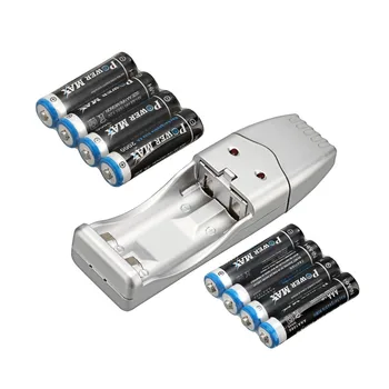 

Russian seller ! 17 PCS a set! 1 PCS battery charger plus 8 PCS 2000 mah AA battery plus 8 PCS 1000 mah AAA rechargeable battery
