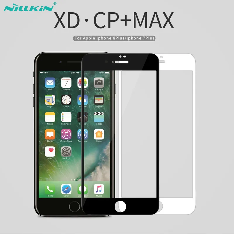 Закаленное стекло NILLKIN XD CP+ MAX с полным покрытием для iPhone 7 8 с закругленными краями, полное покрытие, защитные пленки для iPhone 7 8 Plus