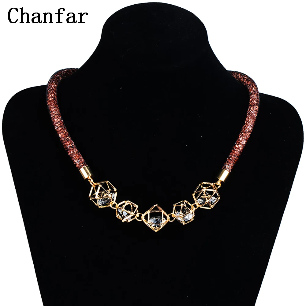 

Mesh Crystal Necklace For Women Chocker Statement Necklace Jewelry