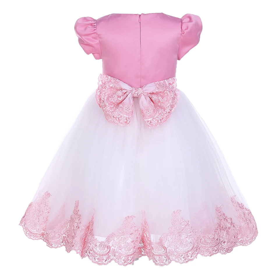 Pettigirl/Новинка года; вечерние платья для девочек; белое и розовое кружевное бальное платье трапециевидной формы с цветами и ручной отделкой; одежда для детей; G-DMGD911-1087P