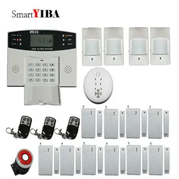

SmartYIBA Home Security Auto Dialer Alarm System Metal Remote Controller Fire Smoke Detector Alarm Kits SMS Alarmes