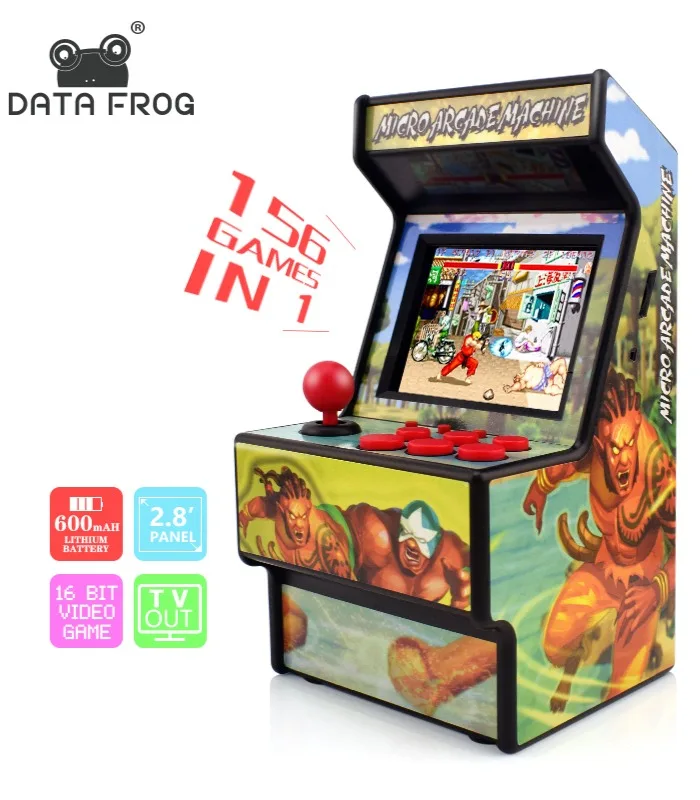 Данные лягушка ретро мини аркадная портативная игровая консоль 16 бит игровой плеер встроенный 156 классические игры для детей подарочная