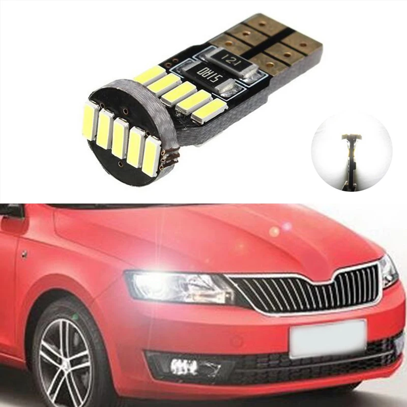 

1x T10 4014SMD LED Error Free Eyebrow Eyelid Light Bulb For skoda superb octavia a7 a 5 2 fabia rapid yeti Felicia
