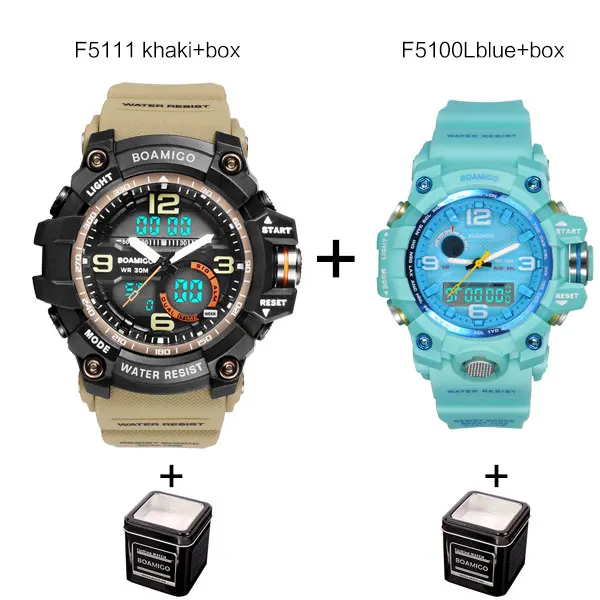 

BOAMIGO brand men women sports watches set led digital waterproof swim military army man quartz wristwatches Relogio Masculino