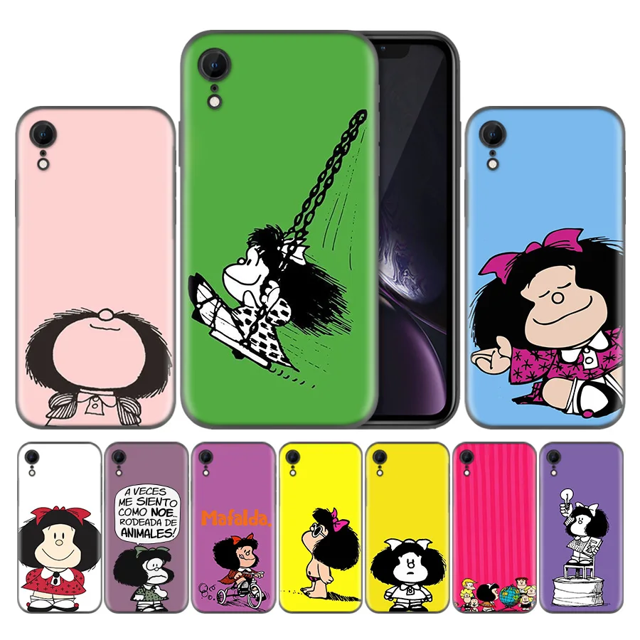 

Case For Apple iPhone 7 7S 8 Plus X XS Max XR 5 5s SE 6 6s Soft Silicone ipone Shell Back Cover Capa Mafalda