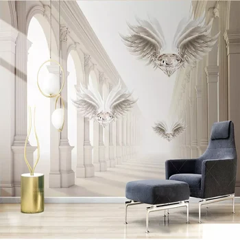 

3D Photo Wallpapers Space Roman Column Diamond Wings Large Mural Painting Living Room Bedroom Background Home Decor Wall Cloth