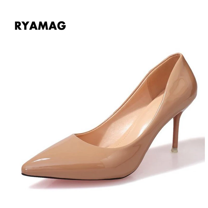 

2018 new slip On Women Pumps Spring Autumn Elegant Wedding Shoes High Heel Pointed Toe Ladies Shoes Female