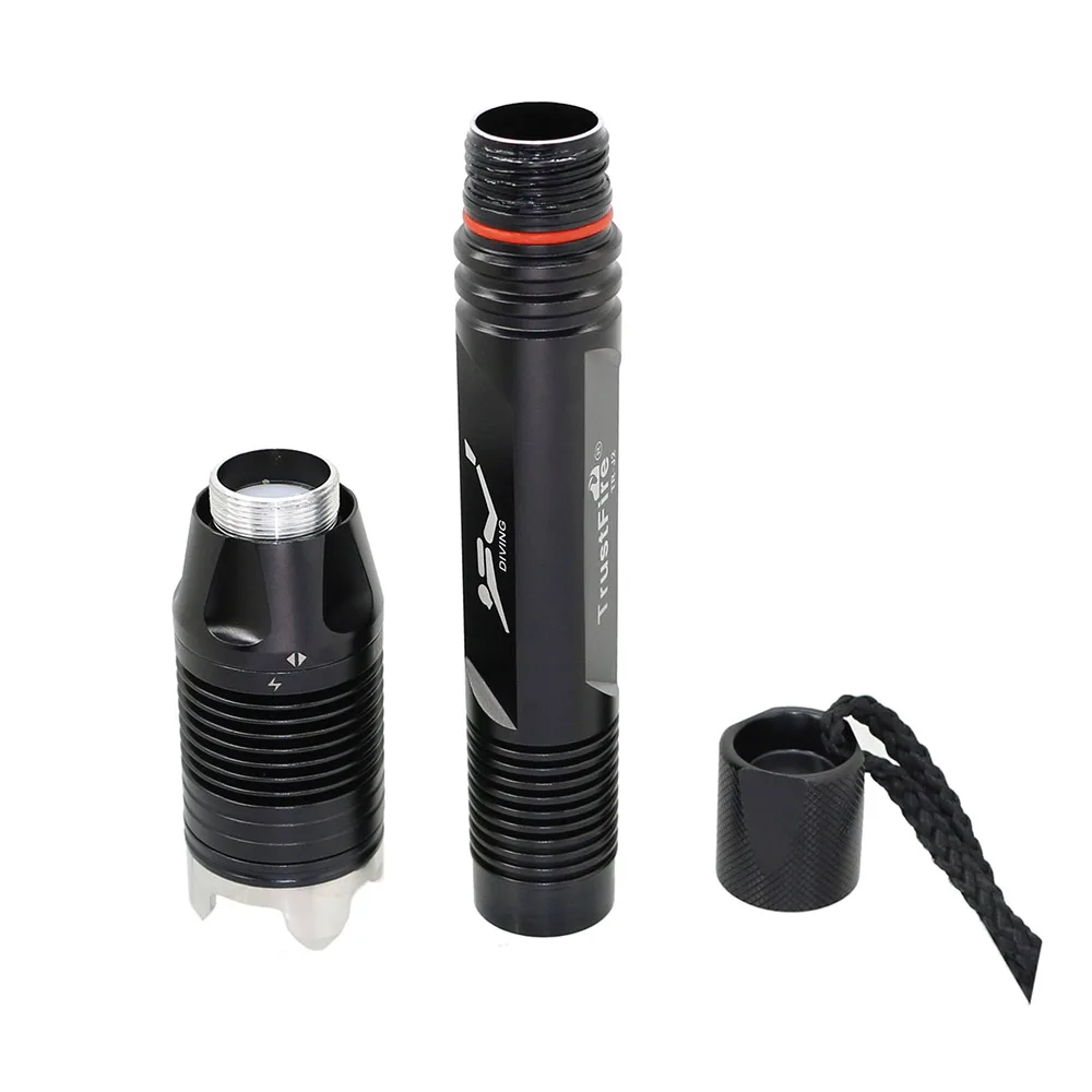 الصمام TrustFire J2 الغوص مصباح يدوي مصباح تحت الماء C ري XML L2 4 وضع الصمام للماء 18650 الشعلة مصباح