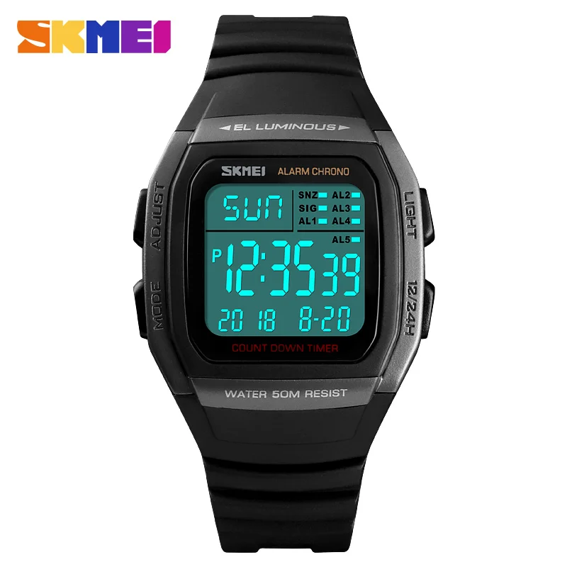 

Men LED Digital Military Watch 50M Dive Swim Dress Sports Watches Fashion Outdoor Wristwatches Reloj Hombre 2018 SKMEI