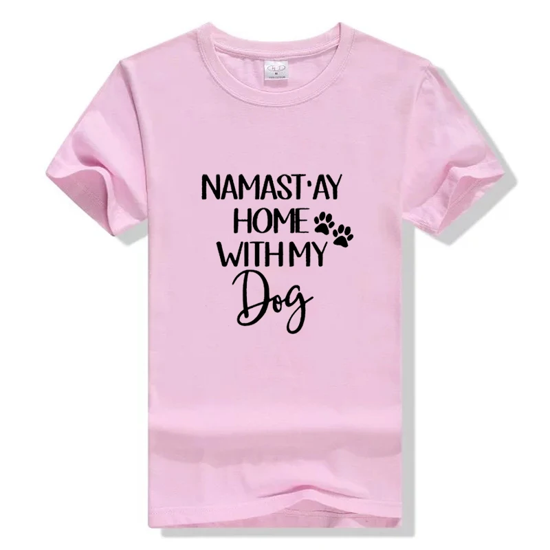 NAMAST AY Home With My Dog футболка для мамы и собаки Модная женская одежда