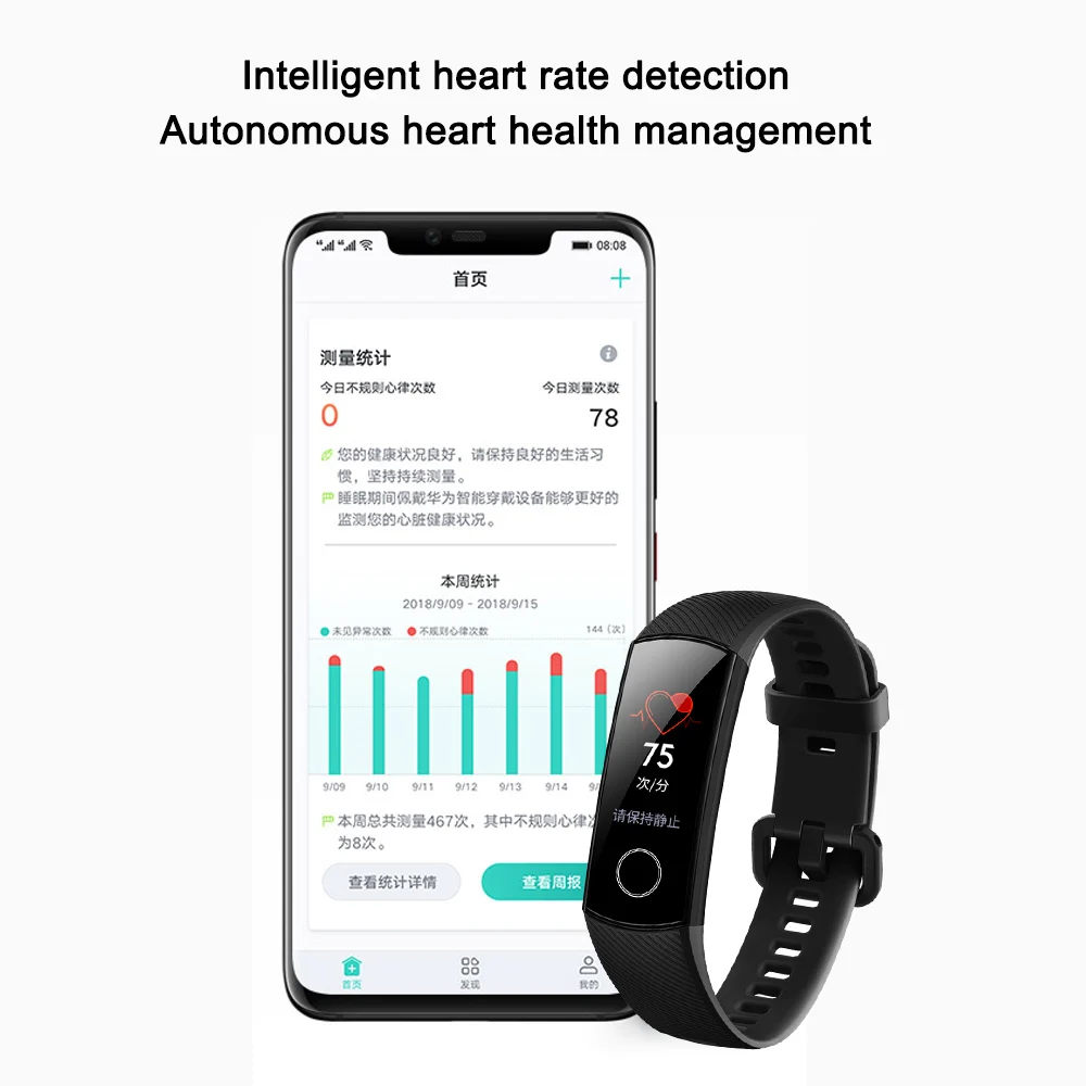 Умный Браслет huawei Honor Band 5, Оксиметр, NFC, волшебный цветной сенсорный экран, для плавания, для обнаружения сердечного ритма, сна, сна