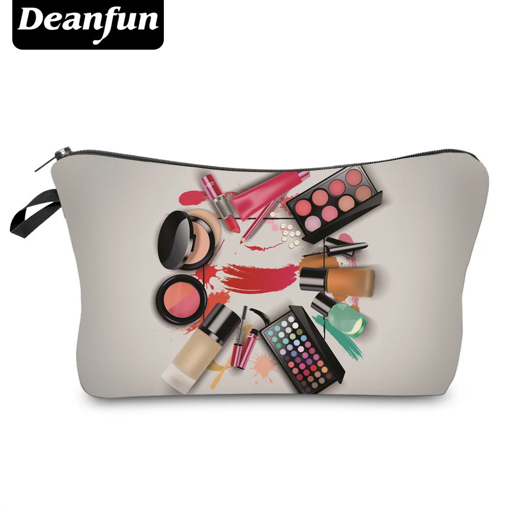  Deanfun 3D Printing Cosmetic Bags New Fashion Makeup Zipper Polyester Storage Organizer Necessary T