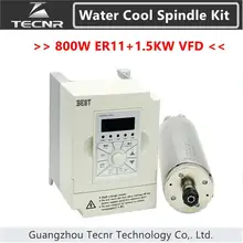 TECNR 800 Вт с водяным охлаждением шпинделя 220V ER11 4 подшипник с 1.5KW лучший преобразователь частоты