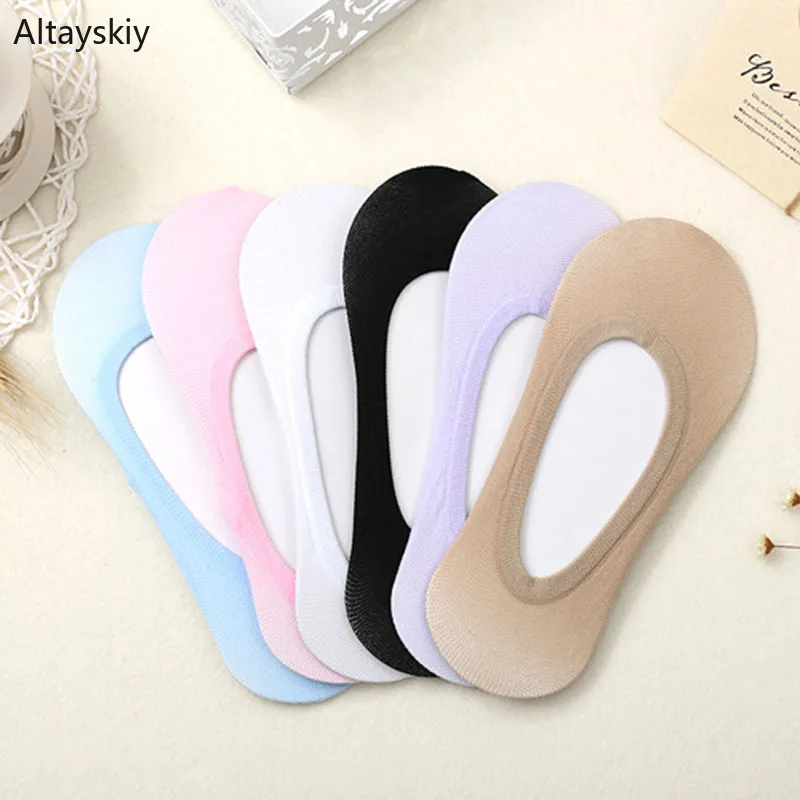 

Sock Slippers Women Transparent Thin Non-slip Elegant Solid Womens Socks Korean Style All-match Breathable Simple Retro Daily
