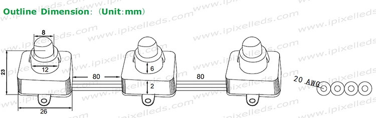 12 мм 0.3 Вт 16703 / UCS1903IC цифровой rgb из светодиодов пикселей одного цвета