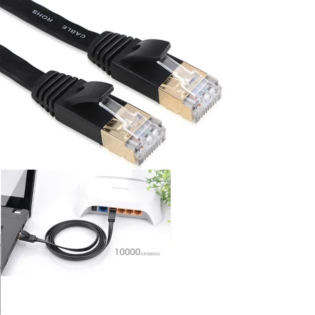 High Standard 10M/15M /20M/30M/CAT7 Flat Ethernet Network Cable RJ45 600MHz Patch Lan Ethernet Cables for PC Laptop