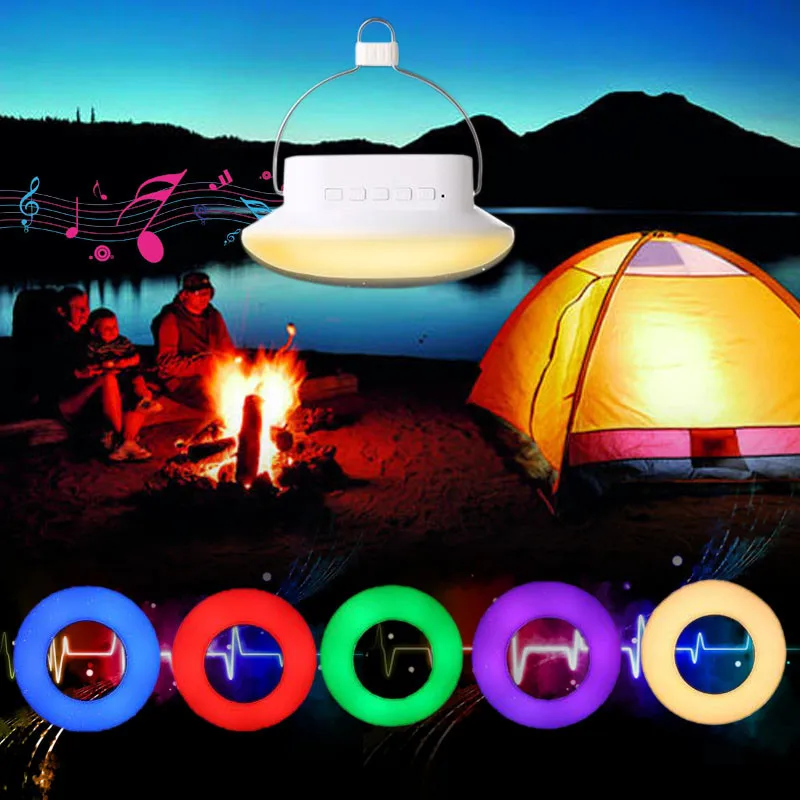 

Portable Wireless Mini Bluetooth Speaker Touch Sensor Colorful Night Light Audio Music Sleeping Bedside Camping Lamp