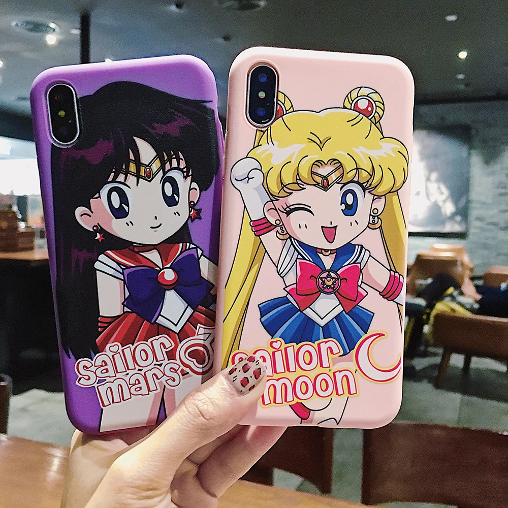 

Cute Cartoon Sailor Moon Phone Case For iPhone 6 6S 7 8 Plus X Case Soft Silicone TPU Back Cover Case For iPhone XS MAX XR Coque