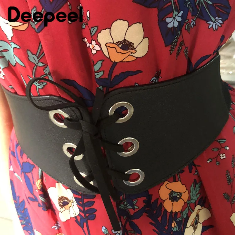 Deepeel, 1 шт., 65 см, имитация кожи, эластичная лента, широкие пояса для женской рубашки, декоративный широкий пояс, аксессуар для платья, эластичный пояс CB026