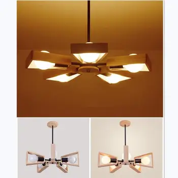 

Ceiling Lamp Retro Edison Bulb Vintage Loft wood ceiling lights Modern LED Home Living Room Decor Light Up