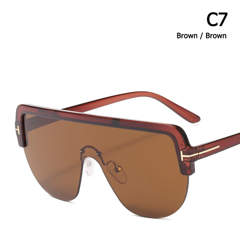 JackJad Fashion Modern Oversized Shield MASK Style Sunglasses Women Cool Design Sun Glasses Oculos De Sol Feminino 9625 - Цвет линз: C7