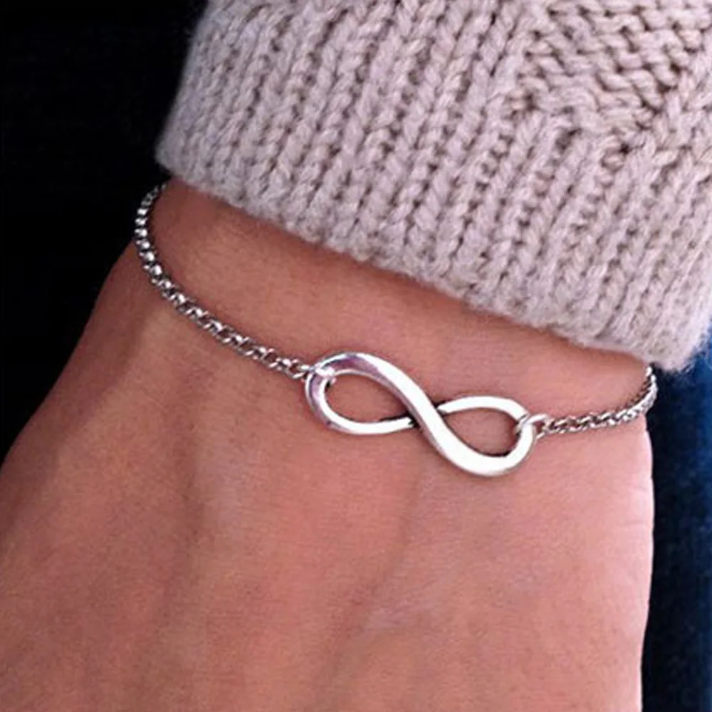 

Europe and America restore ancient ways simple lucky number personality 8 word lady bracelet