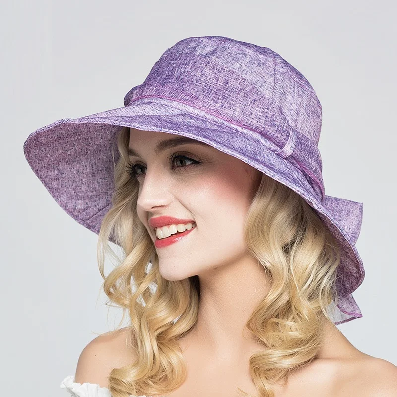 2018 Lady New Travel Sun Hats Fashion Canvas Casual Leisure Big Sun Hats Folding Fashion