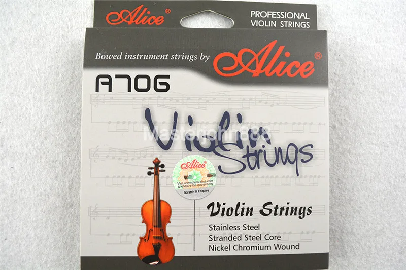 

Alice A706 Violin Strings Stainless Steel&Nickel Chromium Wound 1st-4th Strings Free Shippng