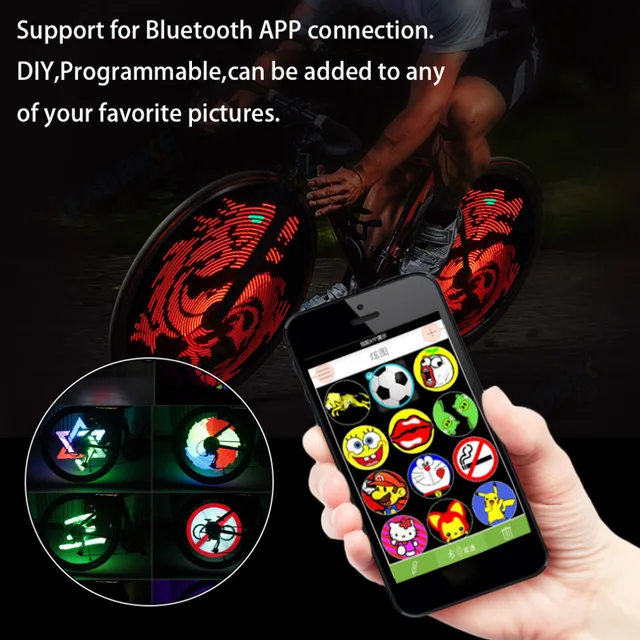 Fietswiel LED Verlichting Smart Bluetooth Intelligente Controle Wiel ... Fietswiel LED Verlichting Smart Bluetooth Intelligente Controle Wiel ...