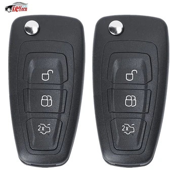 

KEYECU 2 Pcs/lot 3 Button 434MHz ID83 Remote Car Key Fob for Ford C-Max Focus Grand C-Max Mondeo 2010-2014 P/N: 5WK49986