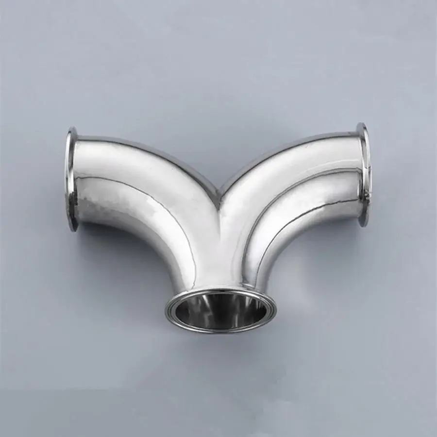 

3/4" 19mm Pipe OD x 1.5" Tri Clamp Y-Shaped Elbow 3 Way SUS 304 Stainless Sanitary Fitting Homebrew Beer Wine Diary Product