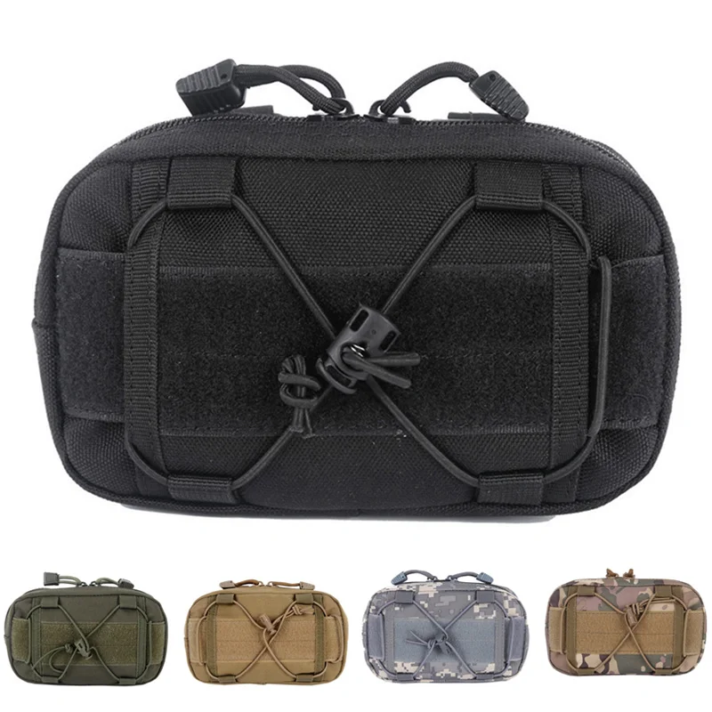 Outdoor Tactical Molle Waist Pouch First Aid Medical Bag Admin Map Holder Military Climbing Hunting Accessories EDC Tool Bags