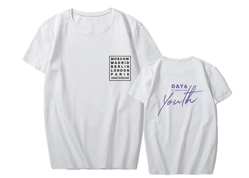 Day6 youth in europe concert same printing o neck short sleeve men t shirt summer kpop k-pop unisex fashion loose t-shirt (3)