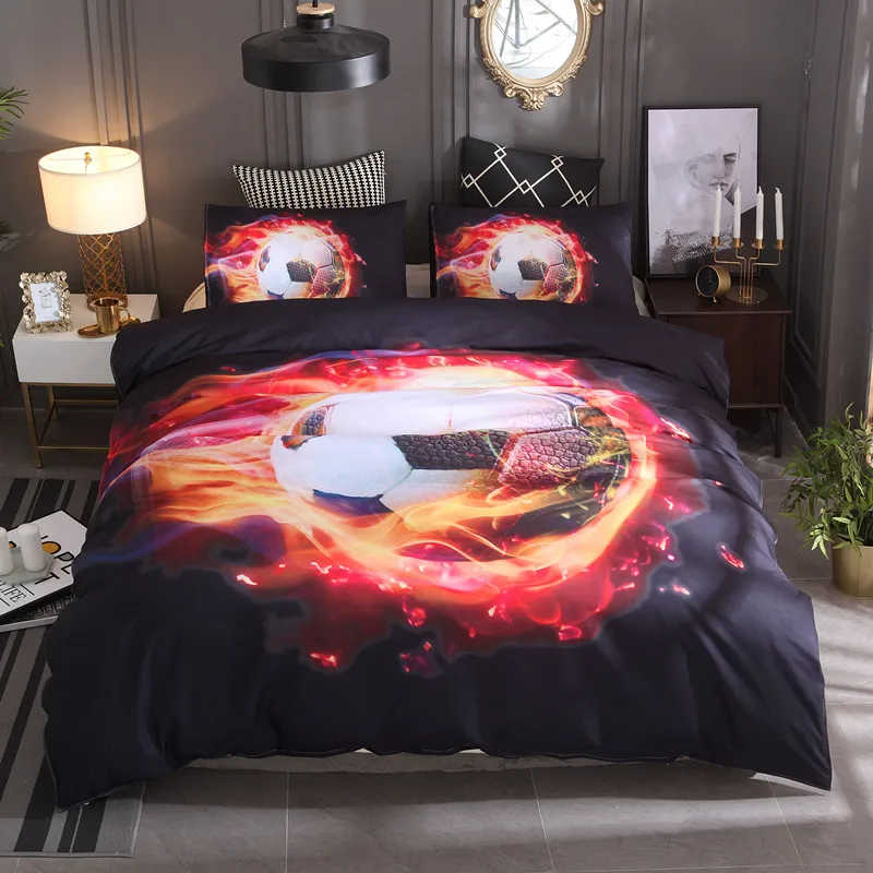 

Fanaijia football Bedding Set King size football Print Duvet Cover set with pillowcase 3pcs AU US Queen Bedbedline
