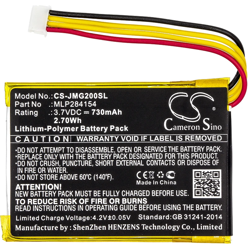 Кэмерон Sino 730mAh батарея GO2/MLP284154, MLP284154 для JBL Go 2, Go 2H