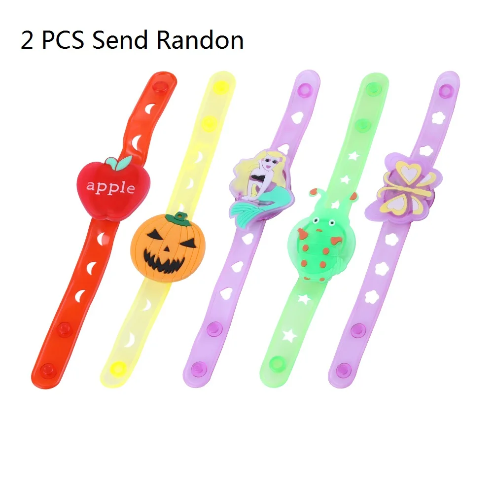 2PcsSend Random 1 шт. мультяшный СВЕТОДИОДНЫЙ Ночник светильник вечерние рождественские украшения Красочный светодиодный часы игрушка для мальчиков и девочек флэш-браслет светящиеся браслеты - Цвет: 2PcsSend Random