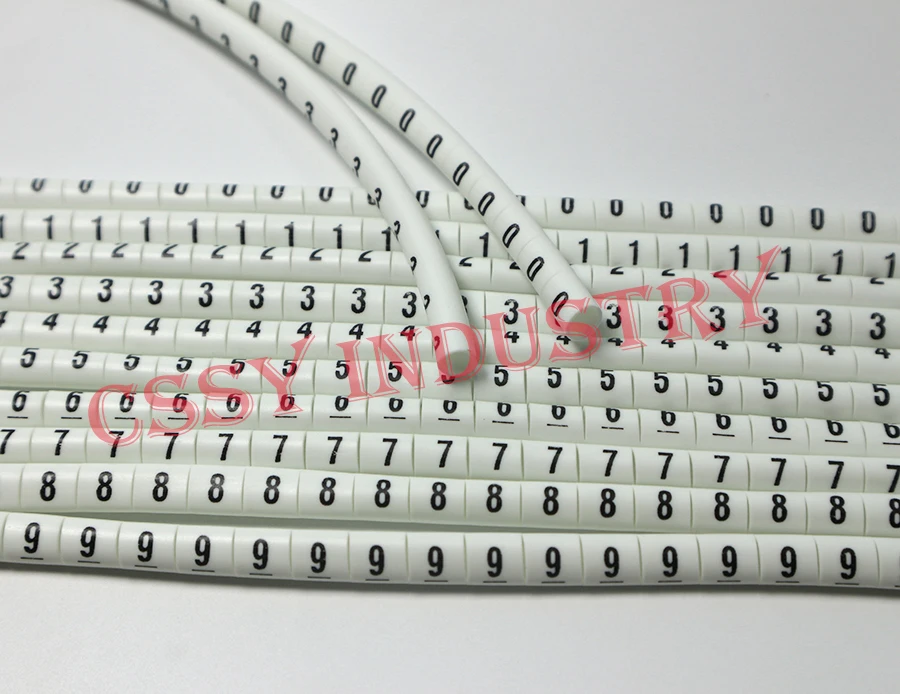 1000 шт./компл. принт Кабельные маркеры 0,5-10mm2 номер 0123456789 10 разное количество кабель провод Маркеры