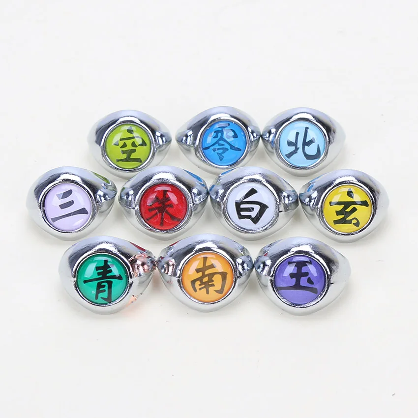 

10pcs/set HOT Anime Naruto Akatsuki Cosplay Full Rings Set Sasori Itachi Hidan Deidara Costume Accessory
