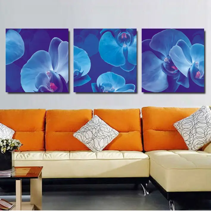 

Blue butterfly orchid Oil Painting Picture Printed On Canvas for living room home decoration with Painting By Numbers (Unframed)