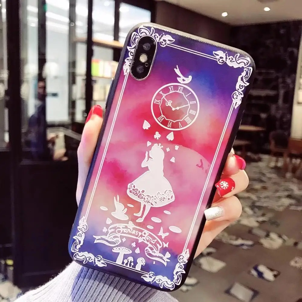 10 шт./партия Алиса Часы страна чудес для iPhone11Pro Max Xsmax XR 8P 6s 7plus Dreamy чехол для телефона ТПУ задняя крышка защитная оболочка