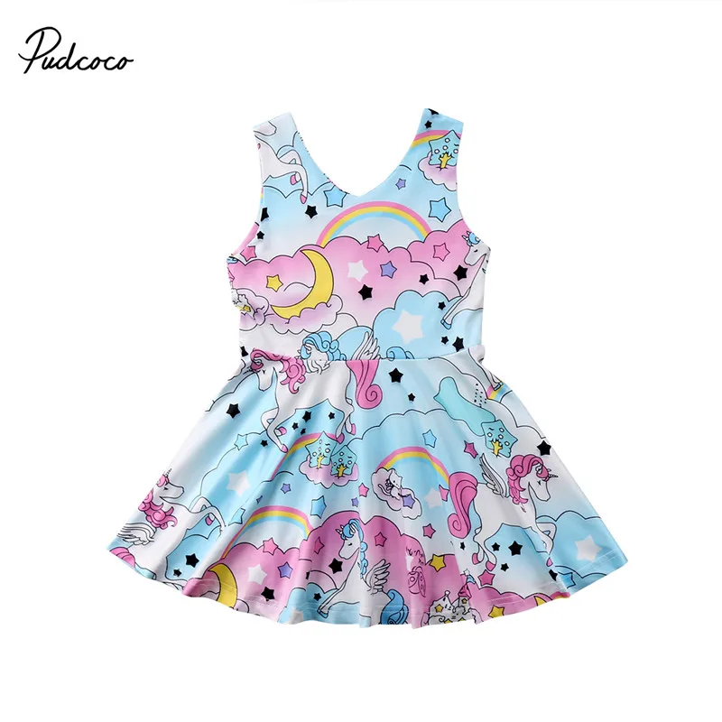 

Baby Girls Dress 2018 Summer Floral Dress Princess Costume Unicorn Party Vestidos Kids Dresses for Girls Children Clothes