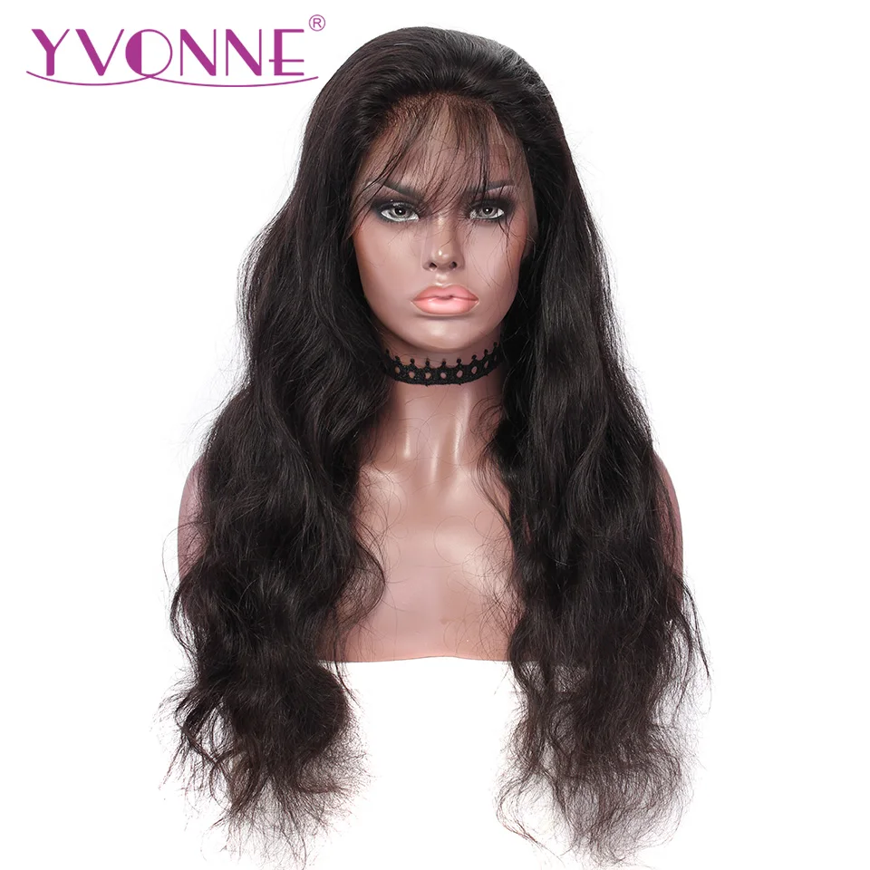 Ивонн объемная волна Синтетические волосы на кружеве человеческих волос парики для Для женщин натуральная бразильский парик с