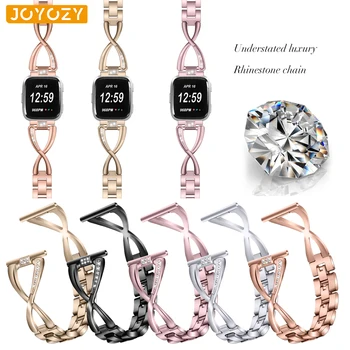 

Joyozy Replacement Metal Bling For Fitbit Versa Bands for Women Bands Bracelets Accesssories with Rhinestones for fit bit Versa