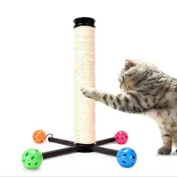 

New Pet Multi-functional Sisal PVC Scratching Post Toy With Bell Balls For Cats To Grind Claws Cat Scratching Toys