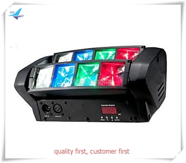 

6pcs/lot Mini led spider beam moving head 8x3W RGBW or 8x10W 4in 1 dmx led lyre beam spider light for Dj