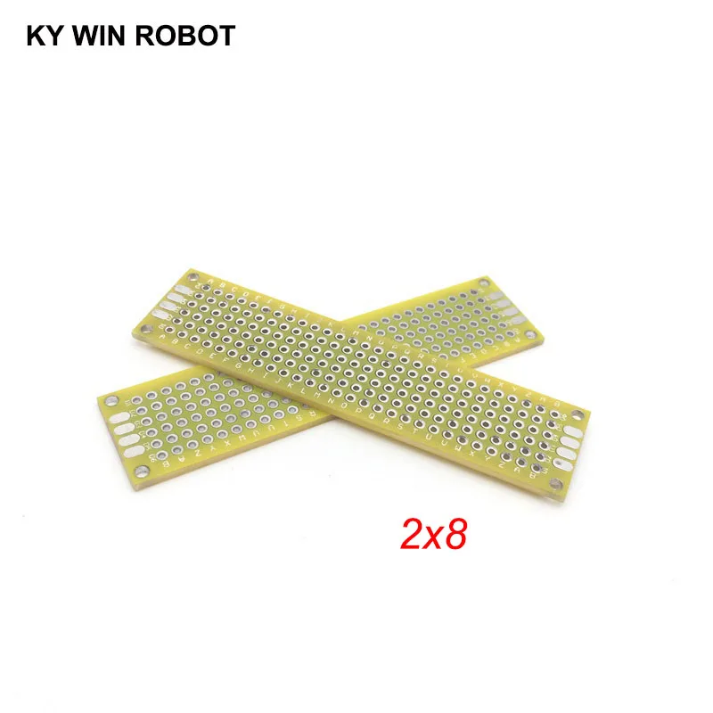 5pcs 2x8cm 20x80 mm Yellow Double Side Prototype PCB Universal Printed Circuit Board Protoboard For Arduino